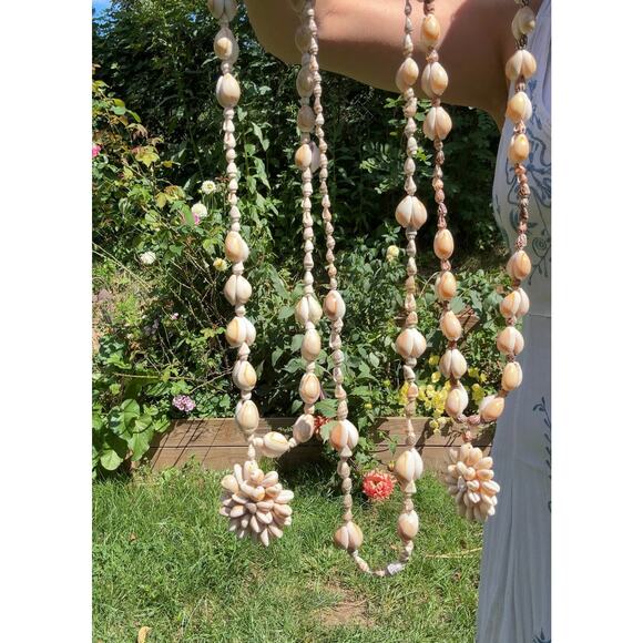Vintage Shell Necklace Trio – Coastal Cowboy / Mermaidcore Statement - Picture 3 of 6